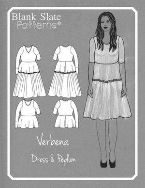 Line Drawing and Illustration - Tiered dress pattern - Verbena Dress from Blank Slate Patterns - stretch knit dress pattern
