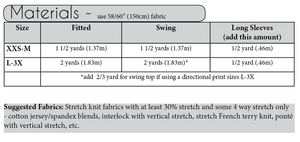 Materials - Fairelith Pattern - Ballet neck raglan t-shirt sewing pattern by Blank Slate Patterns 