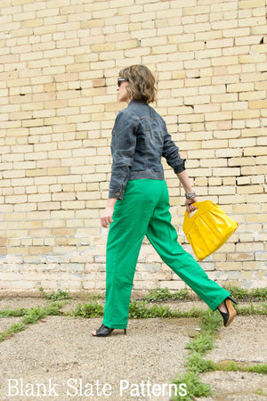 Back view - Forsythe Trousers and Capris - Women's Trouser sewing pattern by Blank Slate Patterns