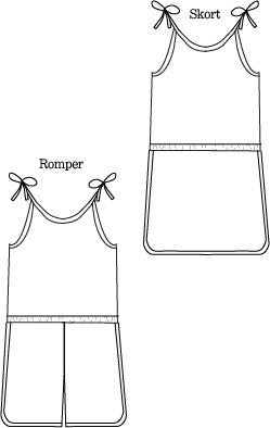 Retro Romper pdf sewing pattern by Blank Slate Patterns line drawing