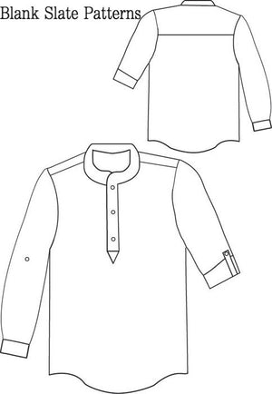 Prepster Pullover pdf sewing pattern by Blank Slate Patterns line drawing