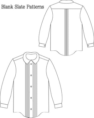 Trendy Tuxedo pdf sewing pattern by Blank Slate Patterns  line drawing shirt