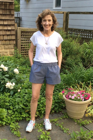 Easy sew shorts - Barton Shorts Sewing Pattern by Blank Slate Patterns. Lace or bias tape trim or simple hem with pockets! 3 inch and 5 inch inseams. Perfect for summer!