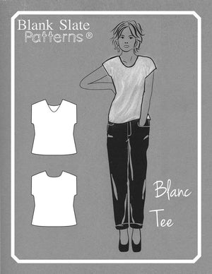 Line Drawing - Blanc T Shirt - Women's T shirt sewing pattern by Blank Slate Patterns