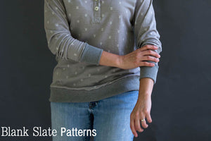 Long Sleeved T-shirt - Blanc T Shirt - Women's T shirt sewing pattern by Blank Slate Patterns