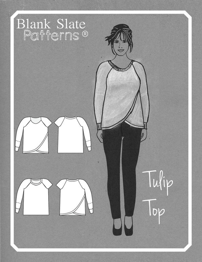 Tulip Top Women\'s Sweatshirt - Patterns Slate Blank Pattern Sewing