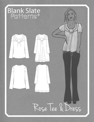 Line Drawing - Rose T-Shirt pdf sewing pattern by Blank Slate Patterns