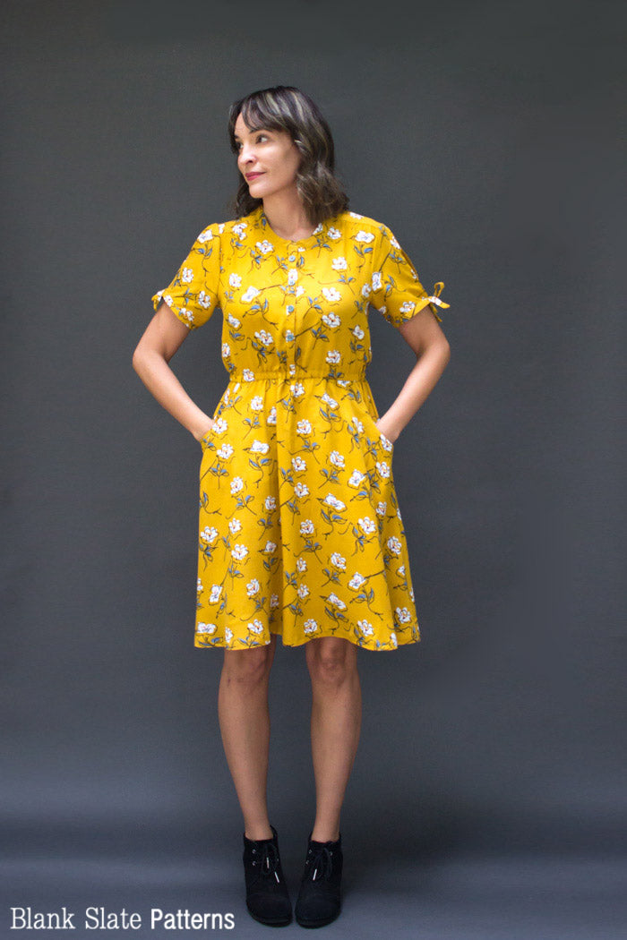 Split Sleeve Hack Version - Marigold Dress - Shirt Dress Women's Sewing Pattern by Blank Slate Patterns