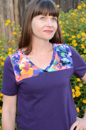 Bright and colorful t shirt - Juniper Jersey - Women's T-Shirt Sewing Pattern by Blank Slate Patterns
