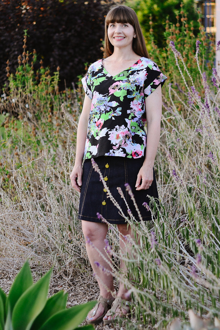 Esma - Boxy top woven t shirt pattern by Blank Slate Patterns