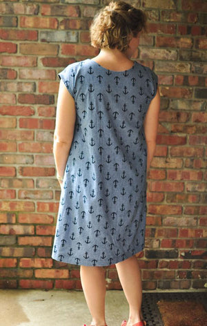 Back view - Leralynn Dress - by Blank Slate Patterns - Women's Shift Dress Sewing Pattern