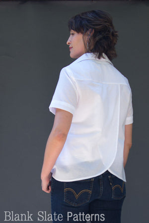 Crossback option - Novelista Shirt Sewing Pattern for Women - Button Down Shirt Sewing Pattern by Blank Slate Patterns