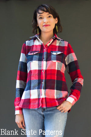 Novelista Shirt Sewing Pattern for Women - Button Up Shirt Sewing Pattern by Blank Slate Patterns
