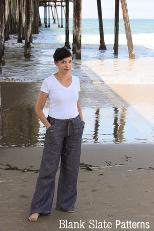 Oceanside Pants - casual pants sewing pattern by Blank Slate Patterns