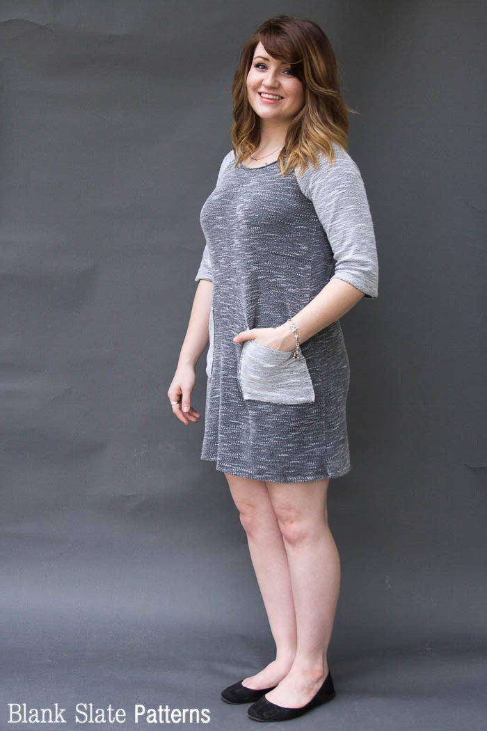 Rivage Raglan - women's raglan t-shirt, sweatshirt, and dress sewing pattern by Blank Slate Patterns. Looks like a comfy dress to throw on! 