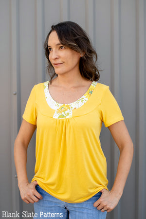 Rose T-Shirt loose boho style blouse pdf sewing pattern by Blank Slate Patterns