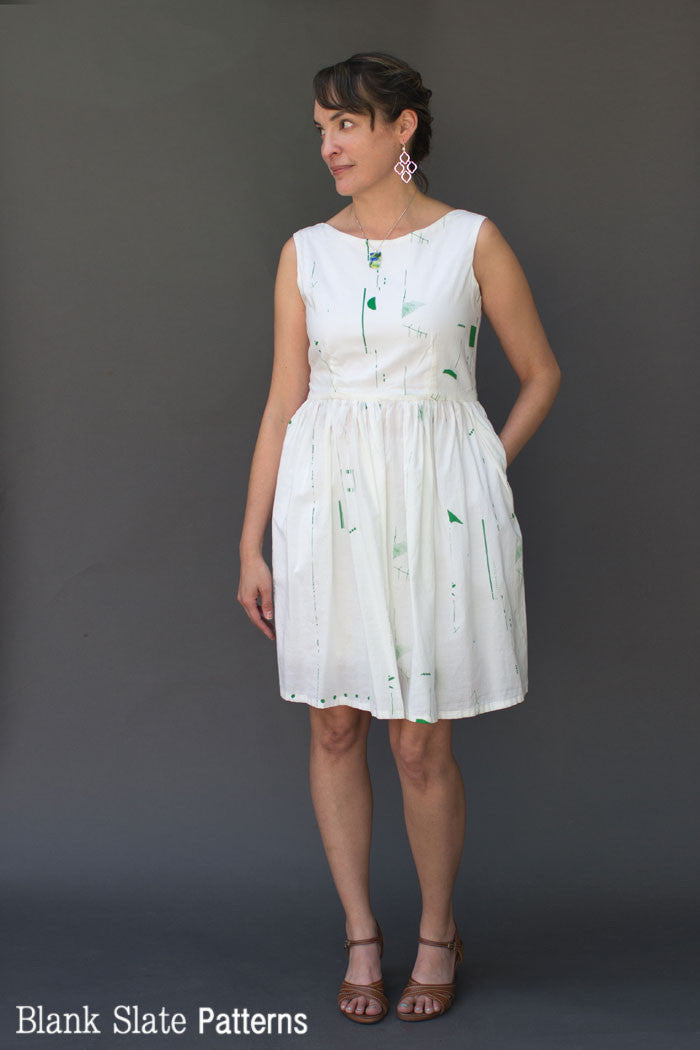 Sleeveless Fitted Dress Hack - Shoreline Boatneck pdf sewing pattern by Blank Slate Patterns