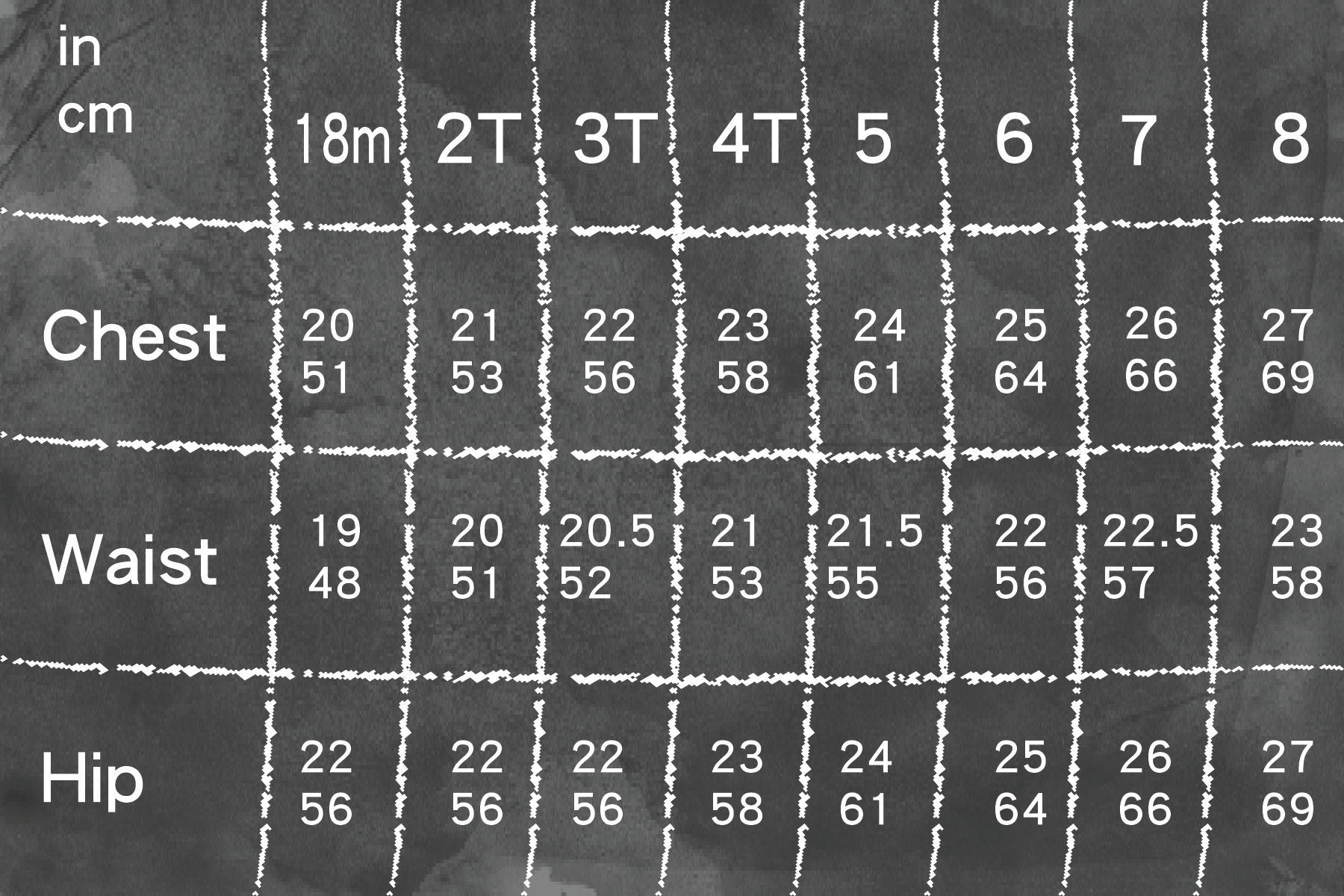 Blank Slate Patterns Clean Slate Pants/Capris/Shorts pdf pattern size chart