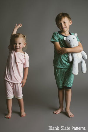 Sleepover Pajamas - Boys and Girls Summer Pajamas Sewing Pattern by Blank Slate Patterns