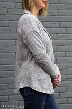 Side gussets - Sora Pattern - Shawl collar sweater - pullover cardigan sewing pattern - women's cardigan sewing pattern - Blank Slate Patterns 