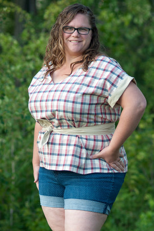Esma - Plus size Boxy top woven t shirt pattern by Blank Slate Patterns
