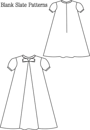 Little Bow Pleat pdf sewing pattern by Blank Slate Patterns line drawing