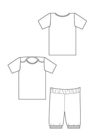 Sleepover Pajamas sewing pattern from blankslatepatterns.com line drawing
