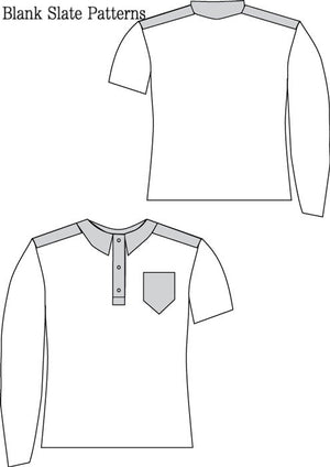 Perfect Polo pdf sewing pattern by Blank Slate Patterns line drawing