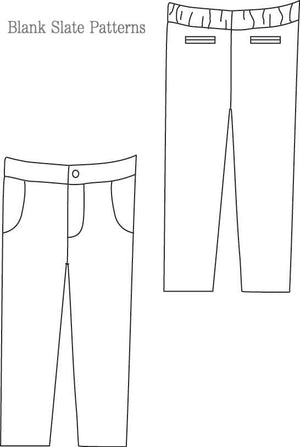 Blank Slate Patterns Clean Slate Pants/Capris/Shorts pdf pattern line drawing