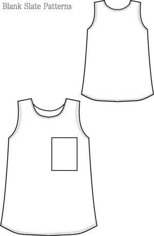 Blank Slate Basics Blank Tank pdf sewing pattern line drawing