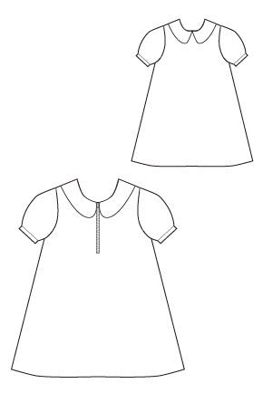 A LIne A La Mode Dress PDF Sewing Pattern by Blank Slate Patterns - Zip front, Peter Pan Collar