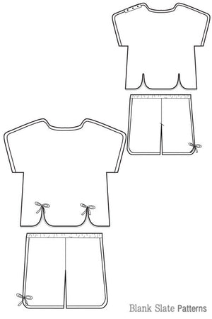 Sweet Pea pdf sewing pattern by Blank Slate Patterns line drawing