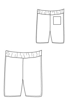 Big Island Board Shorts PDF SEwing Pattern by Blank Slate Patterns line drawing