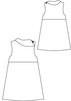 Fresh Bloom Frock pdf sewing pattern from Blank Slate Patterns line drawing