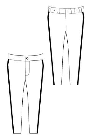 Super Skinny Pants pdf sewing pattern by Blank Slate Patterns line drawing