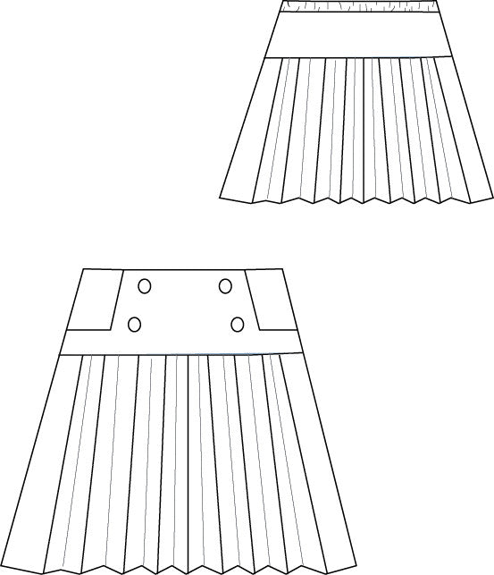 Schoolday Skirt pdf sewing pattern by Blank Slate Patterns line drawing