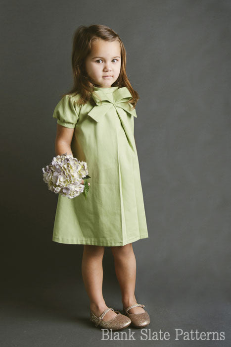 最終値下げ petit ribbon dress pattern Little Bow Pleat Dress Sewing Pattern - Blank Slate Patterns