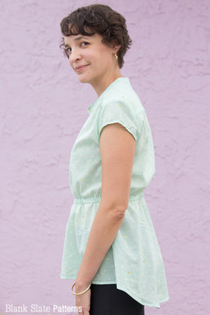 High Low Peplum Version - Marigold Dress - Shirt Dress Women's Sewing Pattern by Blank Slate Patterns