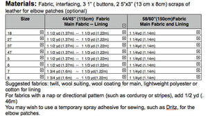 High fashion for boys - Berkshire Blazer PDF Sewing Pattern by Blank Slate Patterns fabric requirements